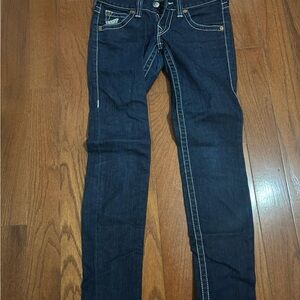 True Religion Women's Dark Blue Straight Leg Jeans